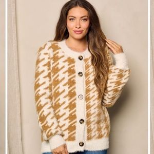 White/Mustard Yellow Cardigan